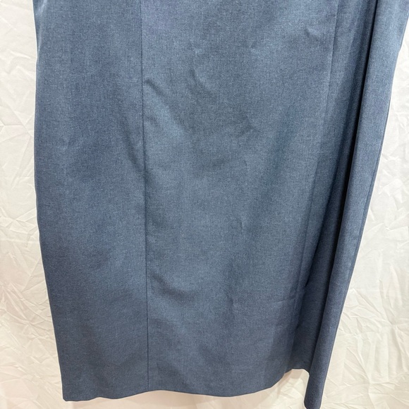 Vintage Blue Sleeveless Sheath Dress 16 Made in USA Workwear Classic Minimalist - Picture 3 of 8